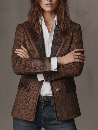 Hollis | Herringbone Panel Blazer