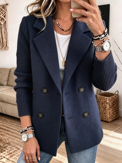 Carla | Elegant Blazer with Knit Sleeves