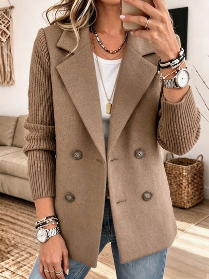 Carla | Elegant Blazer with Knit Sleeves