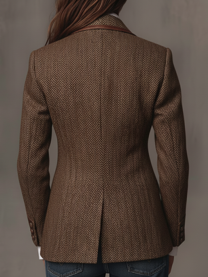 Hollis | Herringbone Panel Blazer