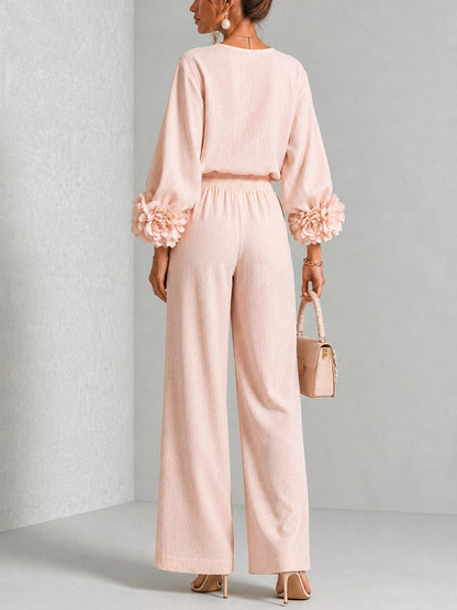 Lily | Two-piece set with floral cuffs